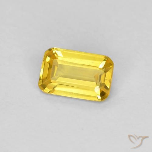 Saphir Doré jaunâtre naturelle Octogone / coupe Émeraude, 0.34 ct, VVS-VS
