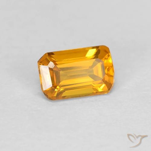 Saphir Doré foncé naturelle Octogone / coupe Émeraude, 0.37 ct, VVS