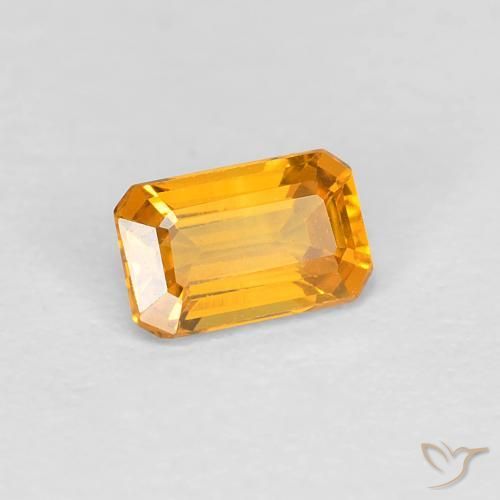 Saphir Or-orange moyen naturelle Octogone / coupe Émeraude, 0.38 ct, VVS