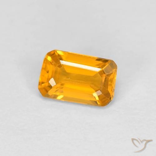 Saphir Or-orange moyen naturelle Octogone / coupe Émeraude, 0.38 ct, VVS