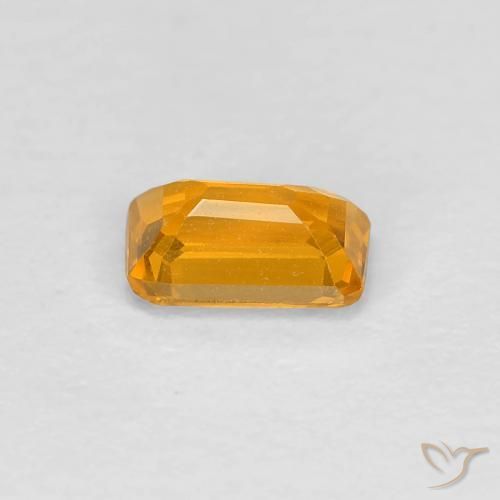 Saphir Or-orange moyen naturelle Octogone / coupe Émeraude, 0.38 ct, VVS