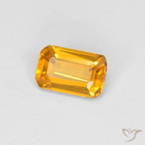Saphir Or-orange moyen naturelle Octogone / coupe Émeraude, 0.36 ct, VVS