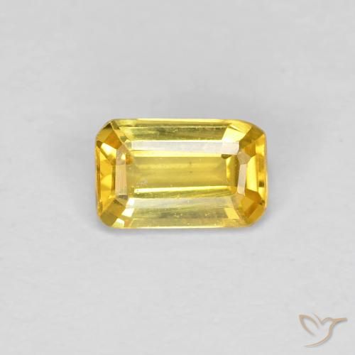 0.34ct Naturel Jaune Toscane Saphir, Taille émeraude, VVS-VS