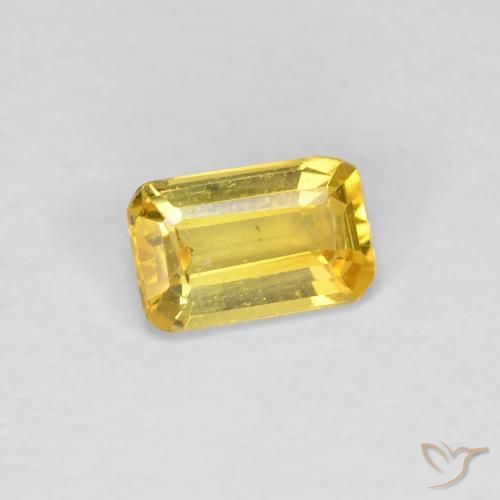 Saphir Jaune Toscane naturelle Octogone / coupe Émeraude, 0.34 ct, VVS-VS