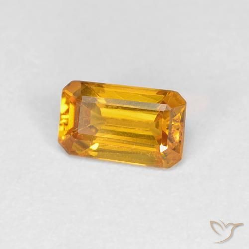 Saphir Or-orange moyen naturelle Octogone / coupe Émeraude, 0.44 ct, VVS-VS