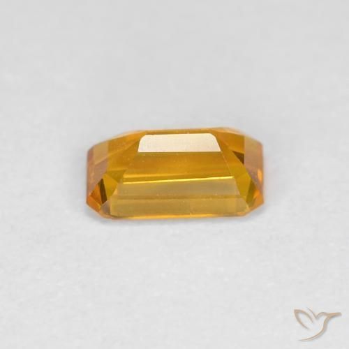 Saphir Or-orange moyen naturelle Octogone / coupe Émeraude, 0.44 ct, VVS-VS