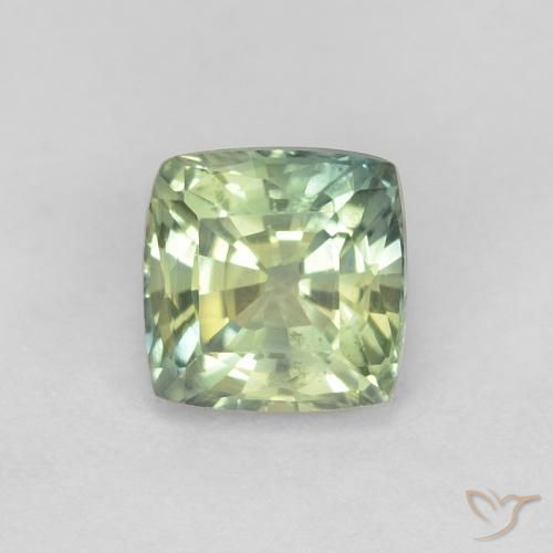 0.87ct Naturel Vert clair Saphir, Coussin, VVS-VS