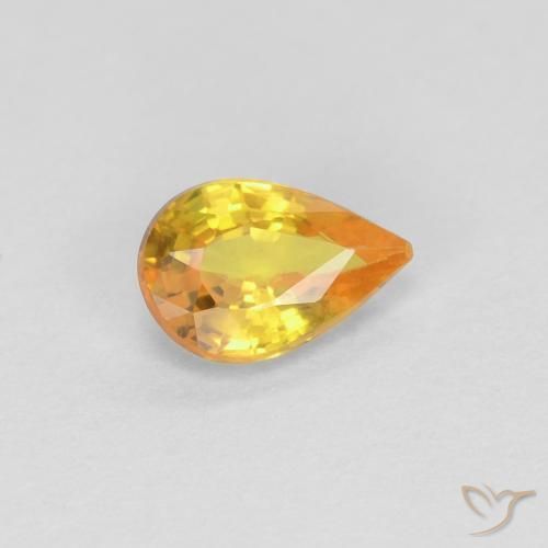 Saphir Doré naturelle En forme de poire, 0.45 ct, VS