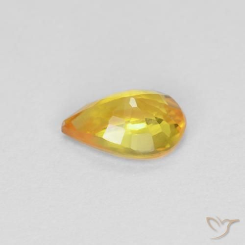 Saphir Doré naturelle En forme de poire, 0.45 ct, VS