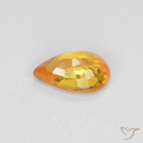 Saphir Or naturelle En forme de poire, 0.53 ct, VVS-VS