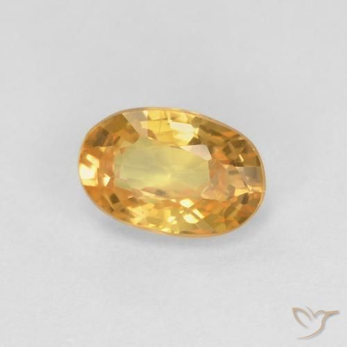Saphir Orange doré profond naturelle ovale, 0.70 ct, VS