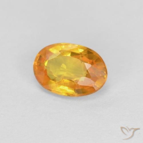 Saphir Abricot orange naturelle ovale, 0.66 ct, VVS-VS
