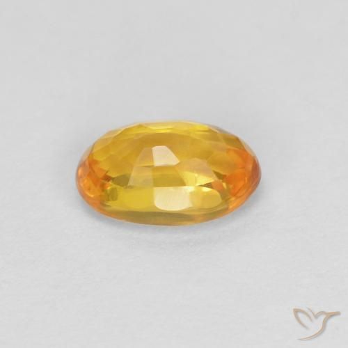 Saphir Abricot orange naturelle ovale, 0.66 ct, VVS-VS