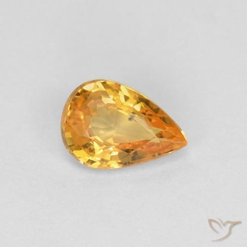 Saphir Doré-orange foncé naturelle En forme de poire, 0.50 ct, VVS-VS
