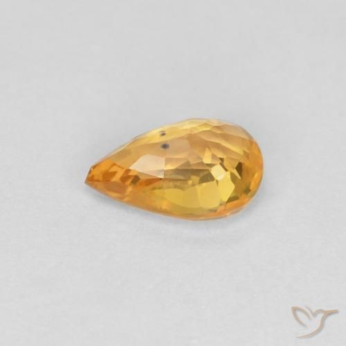 Saphir Doré-orange foncé naturelle En forme de poire, 0.50 ct, VVS-VS