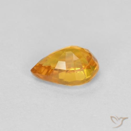 Saphir Orange-or naturelle En forme de poire, 0.60 ct, VVS-VS