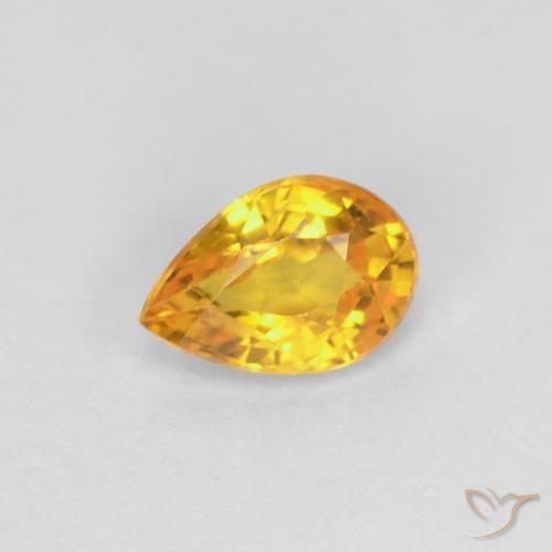 Saphir Doré naturelle En forme de poire, 0.53 ct, VVS-VS