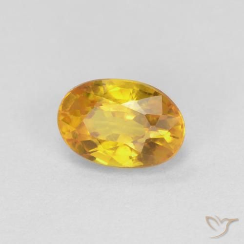 Saphir Doré naturelle ovale, 0.72 ct, VVS-VS