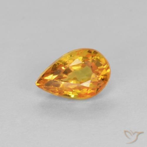 Saphir Orange moyen naturelle En forme de poire, 0.61 ct, VVS-VS