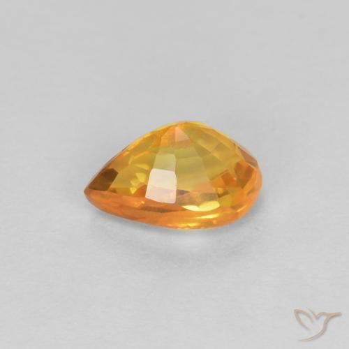 Saphir Orange moyen naturelle En forme de poire, 0.61 ct, VVS-VS