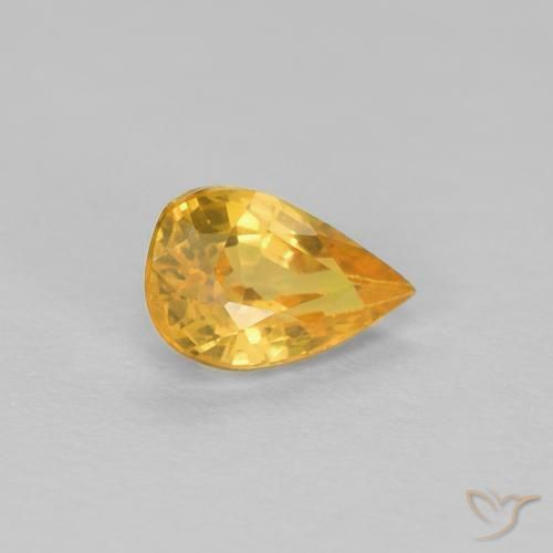 Saphir Doré naturelle En forme de poire, 0.47 ct, VVS-VS