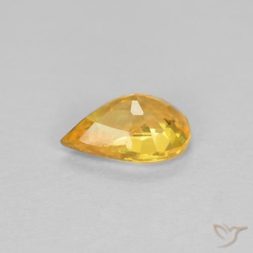 Saphir Doré naturelle En forme de poire, 0.47 ct, VVS-VS