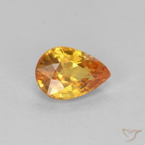 Saphir Or naturelle En forme de poire, 0.61 ct, VVS-VS