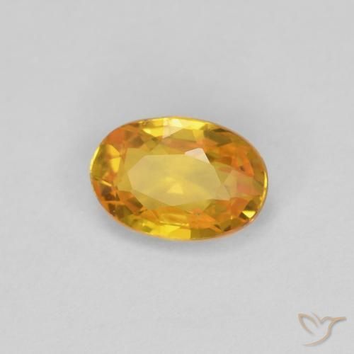 Saphir Doré naturelle ovale, 0.55 ct, VVS-VS