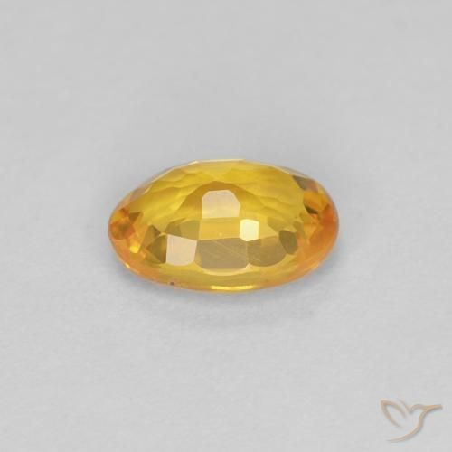 Saphir Doré naturelle ovale, 0.55 ct, VVS-VS