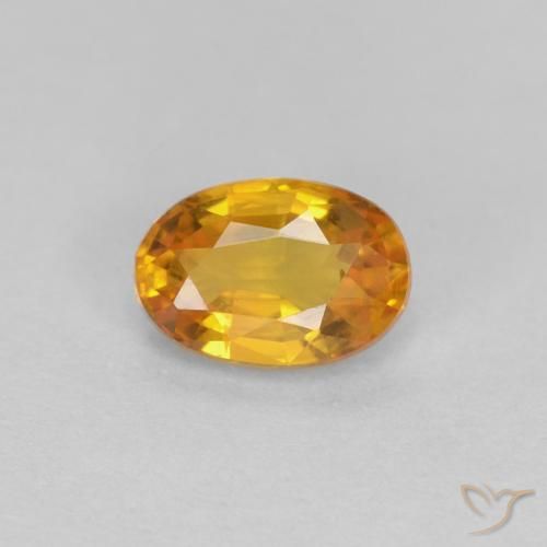 0.56ct Naturel Or orange foncé Saphir, ovale, VVS-VS