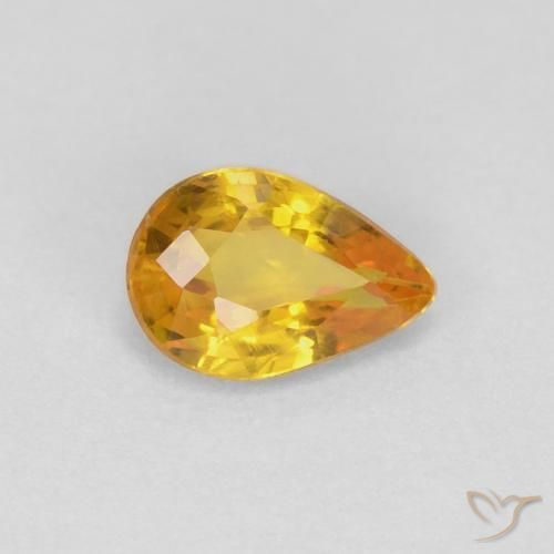 Saphir Doré naturelle En forme de poire, 0.48 ct, VVS