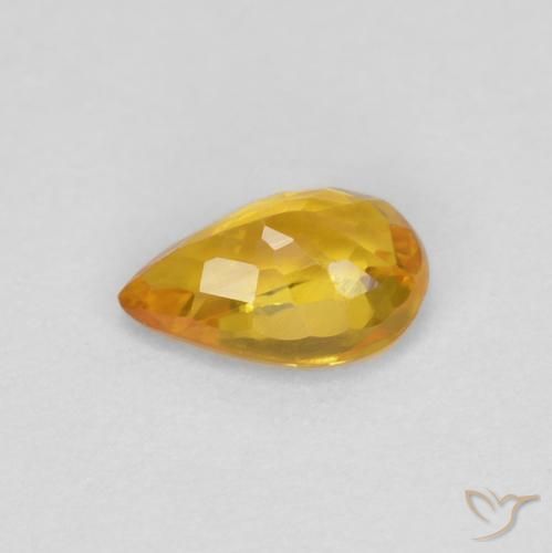 Saphir Doré naturelle En forme de poire, 0.48 ct, VVS
