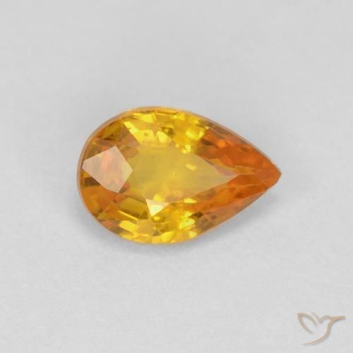 Saphir Doré naturelle En forme de poire, 0.50 ct, VS