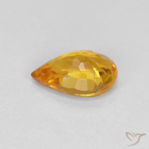 Saphir Doré naturelle En forme de poire, 0.50 ct, VS