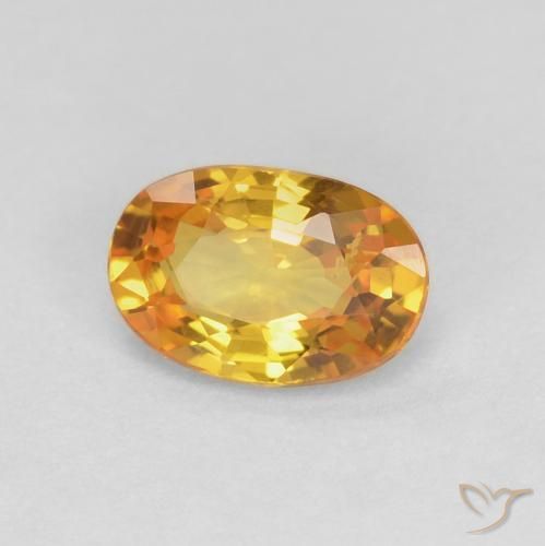 Saphir Doré naturelle ovale, 0.60 ct, VS