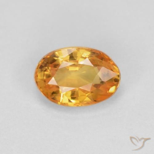0.62ct Naturel Doré-orange foncé Saphir, ovale, VS
