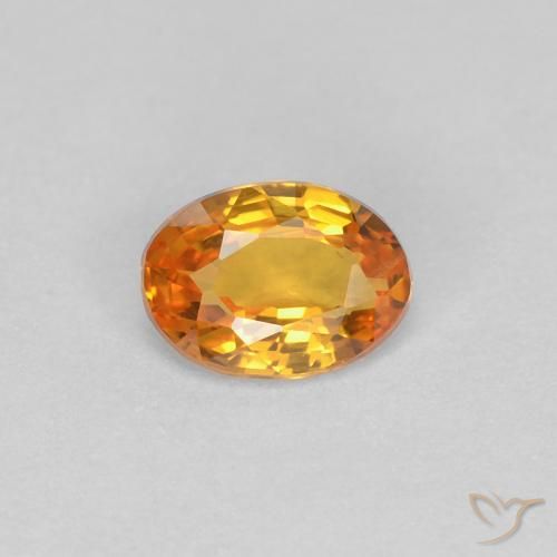0.43ct Naturel Abricot orange Saphir, ovale, VVS