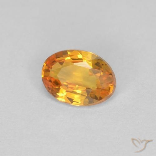 Saphir Abricot orange naturelle ovale, 0.43 ct, VVS