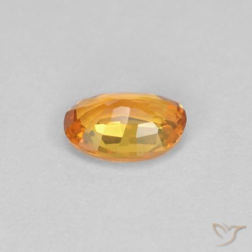 Saphir Abricot orange naturelle ovale, 0.43 ct, VVS