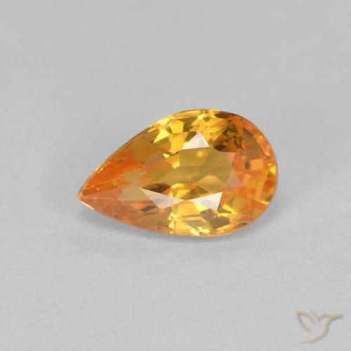 0.56ct Naturel Orange moyen Saphir, En forme de poire, VVS