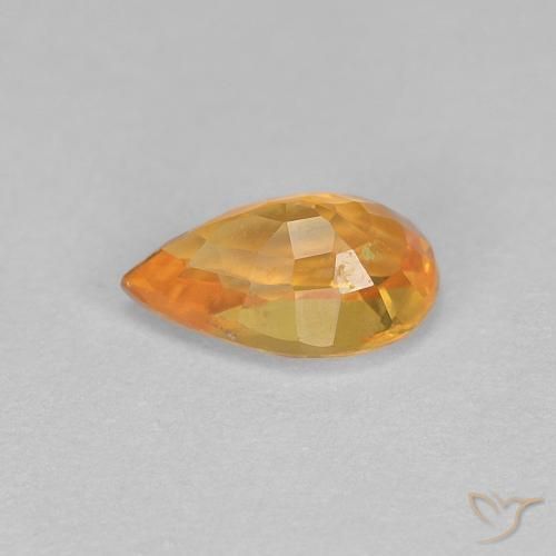 Saphir Orange moyen naturelle En forme de poire, 0.56 ct, VVS