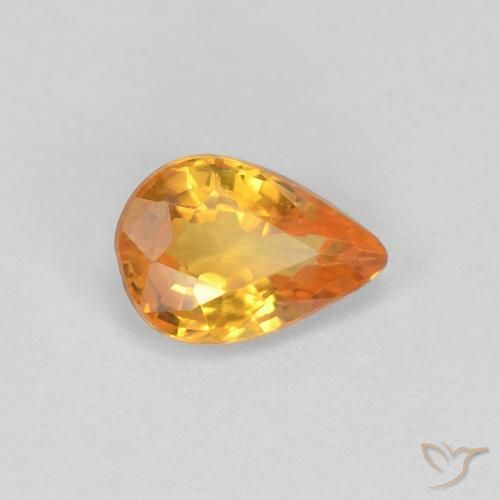 0.54ct Naturel Orange moyen Saphir, En forme de poire, VVS