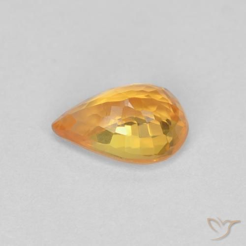 Saphir Orange moyen naturelle En forme de poire, 0.54 ct, VVS