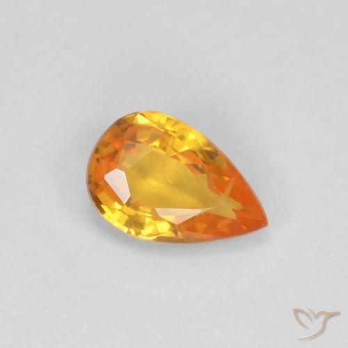 0.51ct Naturel Abricot orange Saphir, En forme de poire, VVS