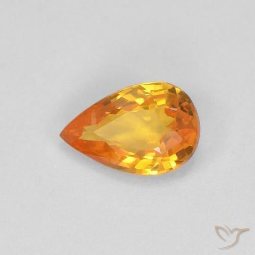 Saphir Abricot orange naturelle En forme de poire, 0.51 ct, VVS