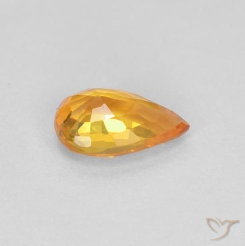 Saphir Abricot orange naturelle En forme de poire, 0.51 ct, VVS