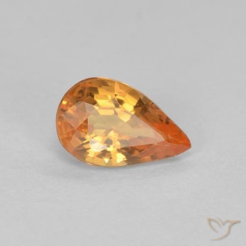 0.53ct Naturel Orange vif Saphir, En forme de poire, VVS