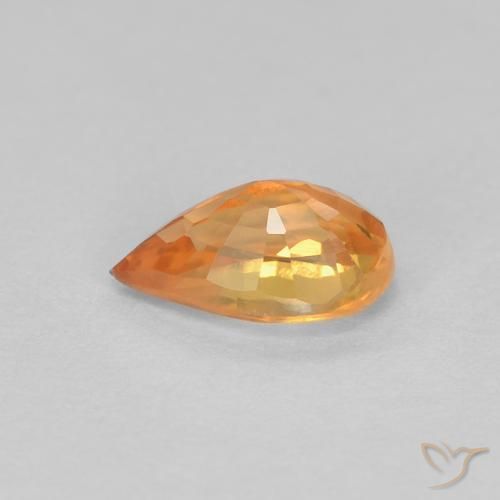 Saphir Orange vif naturelle En forme de poire, 0.53 ct, VVS
