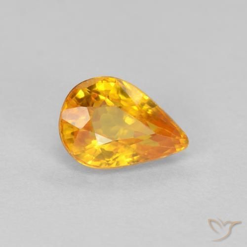 Saphir Or naturelle En forme de poire, 0.56 ct, VVS