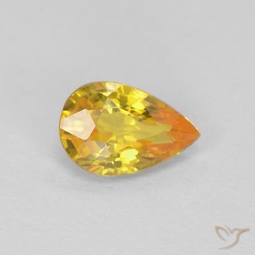Saphir Doré naturelle En forme de poire, 0.52 ct, VVS